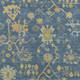 8' X 10' Navy Blue And Gold Floral Washable Indoor Outdoor Area Rug