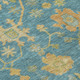3' X 5' Teal Blue And Gold Floral Washable Indoor Outdoor Area Rug
