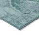 9' X 12' Blue Pale Aqua And Artichoke Green Floral Washable Indoor Outdoor Area Rug