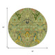 8' Green Gold And Pink Round Floral Washable Indoor Outdoor Area Rug