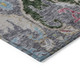 5' X 8' Gray Gold And Navy Blue Floral Washable Indoor Outdoor Area Rug