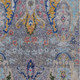 10' X 14' Gray Gold And Navy Blue Floral Washable Indoor Outdoor Area Rug