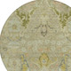 8' Khaki Gold And Beige Round Floral Washable Indoor Outdoor Area Rug