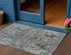 3' X 5' Pewter Blue And Gray Floral Washable Indoor Outdoor Area Rug