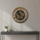 18" Antiqued Gold And Black Metal Silent Skeleton Exposed Gear Round Wall Clock