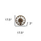 18" Antiqued Gold And Black Metal Silent Skeleton Exposed Gear Round Wall Clock