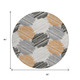 8' Copper Ivory And Gray Round Geometric Washable Indoor Outdoor Area Rug