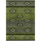 8' X 10' Artichoke Green Gray And Fern Green Tribal Washable Indoor Outdoor Area Rug