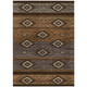 5' X 8' Chocolate Copper And Gray Tribal Washable Indoor Outdoor Area Rug