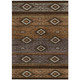 9' X 12' Chocolate Copper And Gray Tribal Washable Indoor Outdoor Area Rug