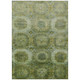 9' X 12' Artichoke Green And Beige Medallion Washable Indoor Outdoor Area Rug