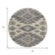 8' Beige And Gray Round Tribal Washable Indoor Outdoor Area Rug