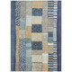 8' X 10' Navy Blue Beige And Ivory Geometric Washable Indoor Outdoor Area Rug