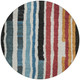 8' Black Denim Blue And Merlot Round Striped Washable Indoor Outdoor Area Rug