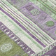 9' X 12' Purple And Green Striped Washable Indoor Outdoor Area Rug