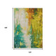 10' X 14' Green And Gold Abstract Washable Indoor Outdoor Area Rug