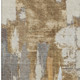 3' X 5' Ivory And Gold Abstract Washable Indoor Outdoor Area Rug