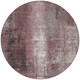 8' Blush And Ivory Round Abstract Washable Indoor Outdoor Area Rug