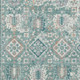 10' X 14' Pale Aqua And Copper Floral Medallion Washable Indoor Outdoor Area Rug