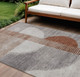 8' X 10' Taupe And Rust Geometric Washable Indoor Outdoor Area Rug
