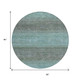 8' Teal Blue And Brown Round Geometric Washable Indoor Outdoor Area Rug