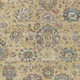 9' X 12' Gold Beige And Pale Aqua Floral Washable Indoor Outdoor Area Rug
