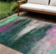 10' X 14' Green Blush And Ivory Abstract Washable Indoor Outdoor Area Rug