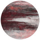 8' Merlot Charcoal And Ivory Round Abstract Washable Indoor Outdoor Area Rug