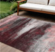 10' X 14' Merlot Charcoal And Ivory Abstract Washable Indoor Outdoor Area Rug