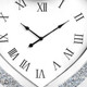 27" Silver Faux Crystal And Mirrored Glass Silent Analog Heart Wall Clock