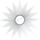 32" Silver Metal Sunburst Geometric Framed Accent Mirror