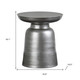 18" Silver Iron Round Pedestal End Table
