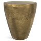 18" Antiqued Brass Aluminum Round Drum End Table