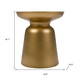 18" Gold Iron Round Pedestal End Table