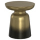 18" Gold and Black Iron Round Pedestal End Table