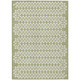 3' X 5' Artichoke Green And Ivory Geometric Washable Indoor Outdoor Area Rug