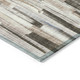 9' X 12' Khaki And Ivory Striped Washable Indoor Outdoor Area Rug