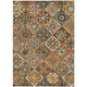 3' X 5' Gold And Orange Patchwork Washable Indoor Outdoor Area Rug