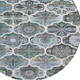8' Blue And Ivory Round Quatrefoil Washable Indoor Outdoor Area Rug