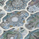 9' X 12' Blue And Ivory Quatrefoil Washable Indoor Outdoor Area Rug