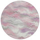 8' Blush And Ivory Round Abstract Washable Indoor Outdoor Area Rug