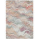 10' X 14' Peach And Ivory Abstract Washable Indoor Outdoor Area Rug