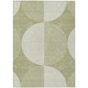 10' X 14' Artichoke Green And Ivory Geometric Washable Indoor Outdoor Area Rug