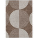 10' X 14' Beige And Taupe Geometric Washable Indoor Outdoor Area Rug