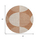 8' Copper And Ivory Round Geometric Washable Indoor Outdoor Area Rug