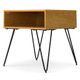 23" Oak Wood and Iron Square End Table With Shelf