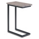 24" Natural and Black Distressed Solid Wood and Iron End Table