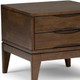 20" Walnut Solid Wood Square End Table With Two Drawers
