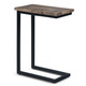 24" Brown and Black Solid Wood and Iron End Table