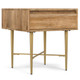 22" Natural and Gold Solid Wood and Iron Square End Table With Drawer